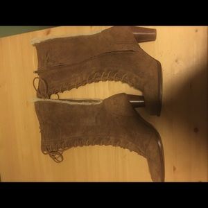 UGG heeled laced up brown boots